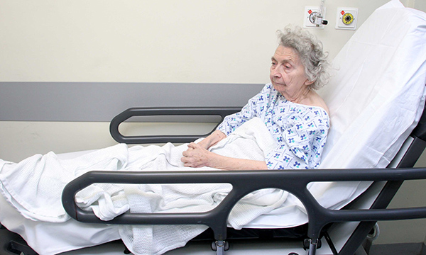 A&E trolley in corridor