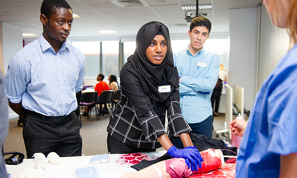 Young people take part in a YourStance session and learn about emergency services and healthcare roles