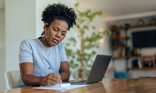 Nurse studies at home