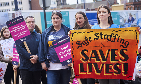 Strikers at Leeds General Infirmary in May