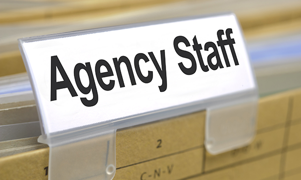 Filing label reads; "agency staff', illustrating rocketing spending on agency nurses by NHS Scotland