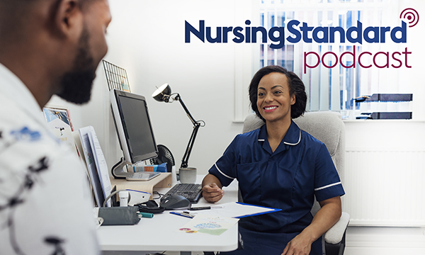 General practice: a nurse talking to a patient