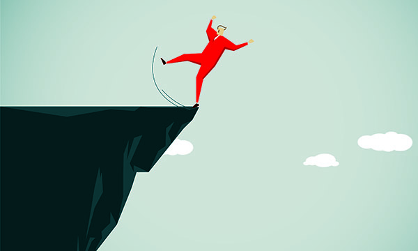 Falling off a cliff