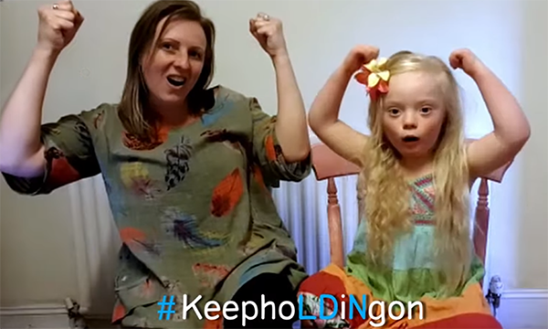 Picture of a woman and girl, a still from the music video made to cheer up learning disability nursing students amid the pandemic