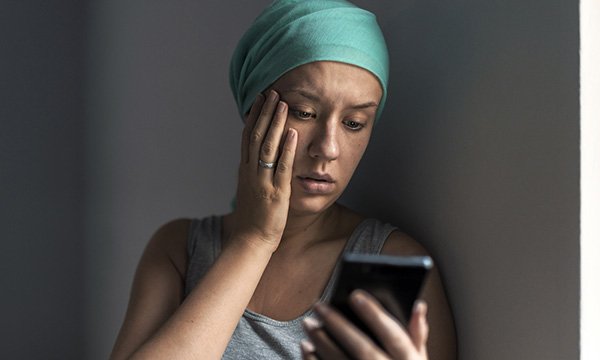 Picture of a worried patient with cancer