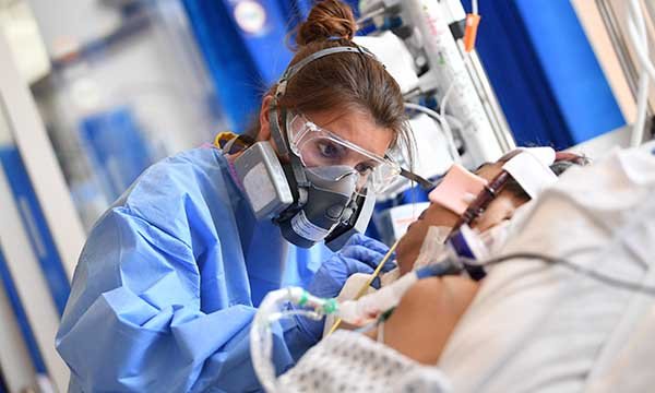 A nurse working in intensive care 