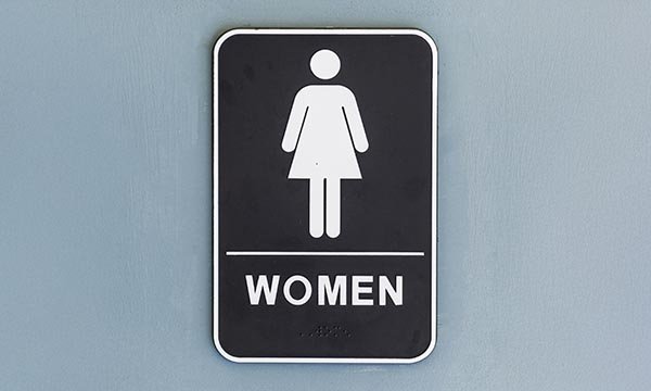 A women's toilet sign with the word 'female'