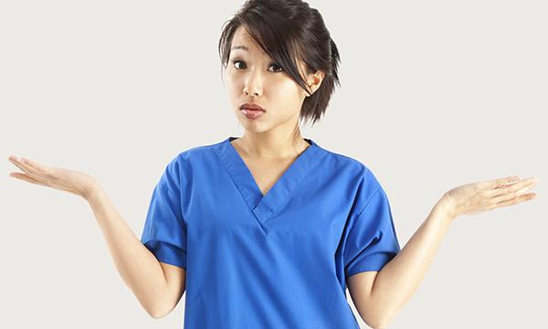 Annoyed nurse
