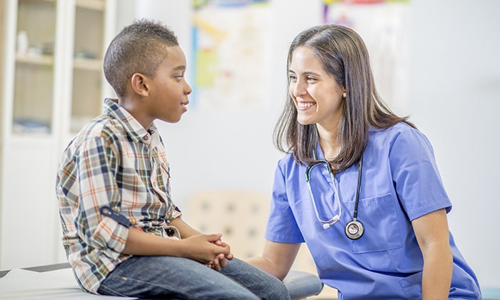 Child with nurse