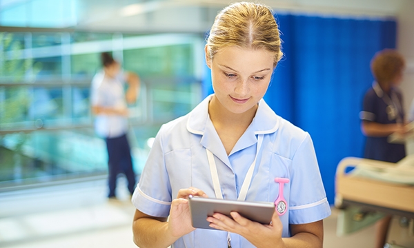 Nurse on iPad