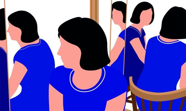 Woman reflecting